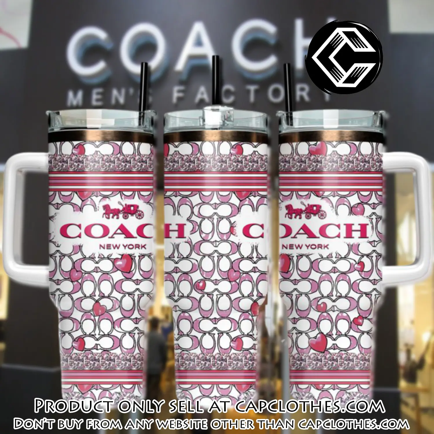 Pink coach logo stanley tumbler logo 40oz stanley tumbler ktb1065 cc0835511